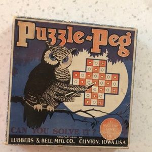 Vintage Lubbers & Bell Co. 1929 Puzzle Peg Game Iowa USA - great conditi…